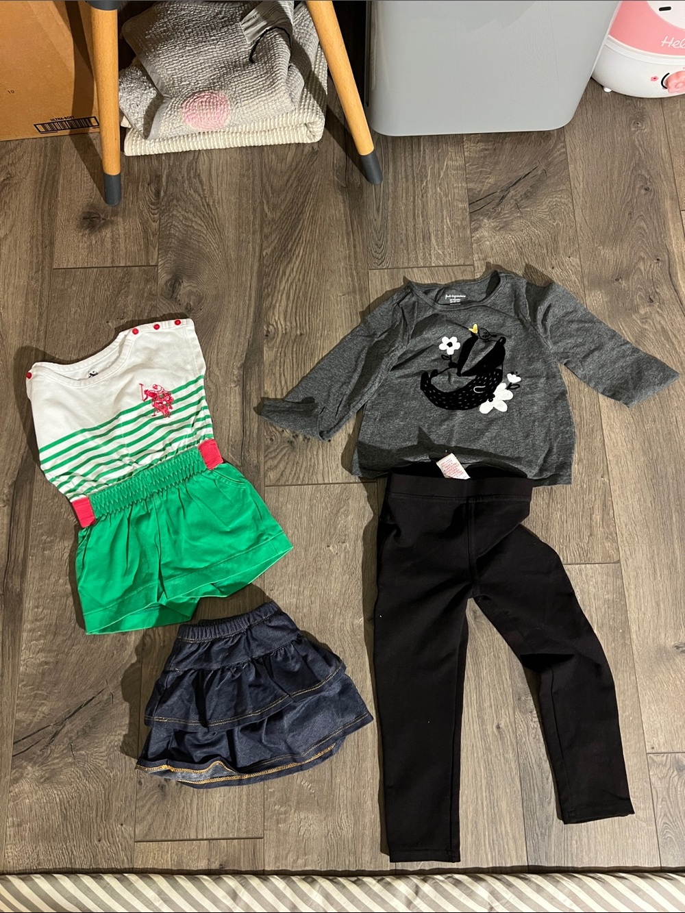 Baby girl 24months 4 pc mixed clothing jumper+long sleeve+skirt+legging bundle